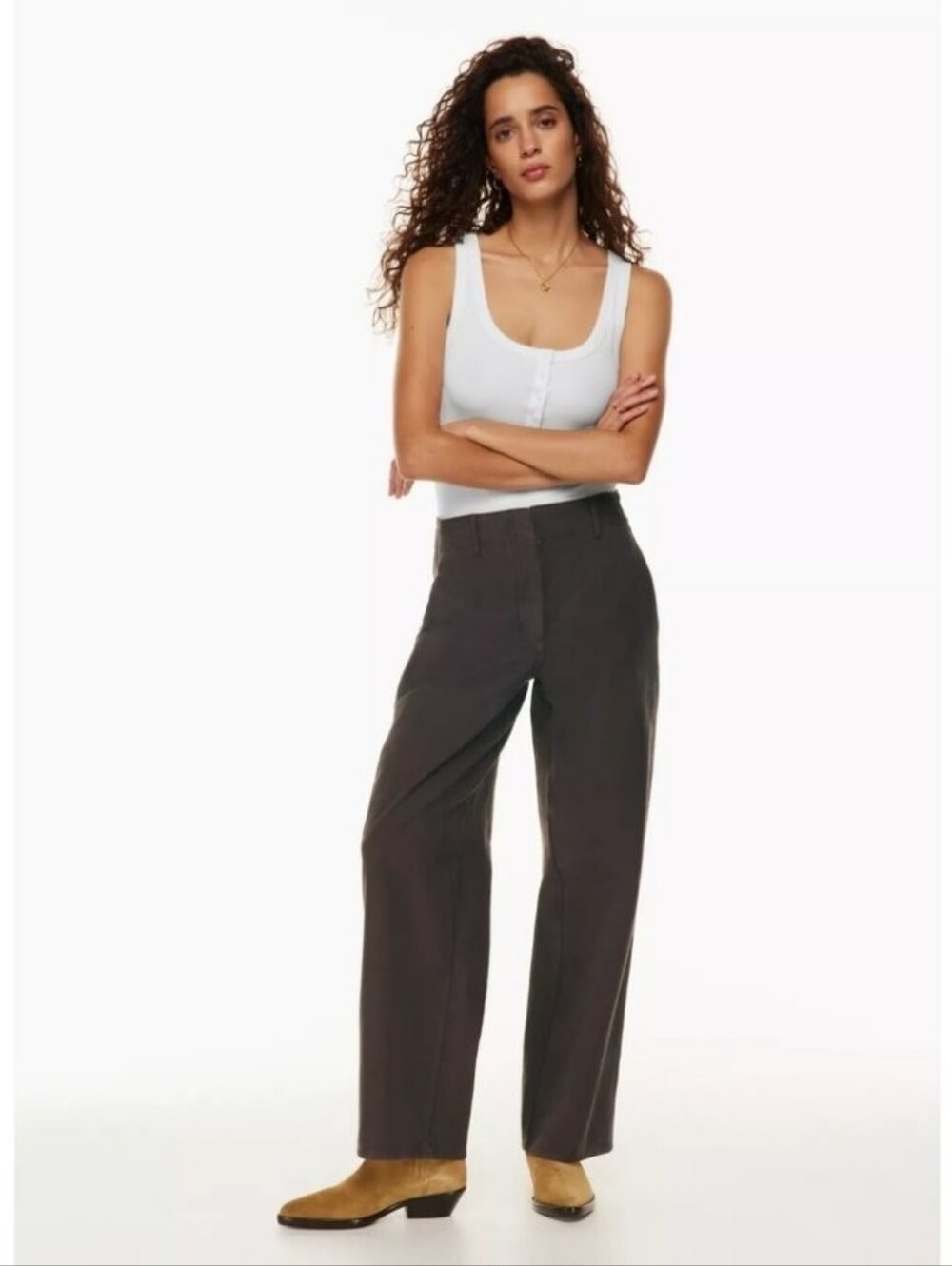 Aritzia Wilfred Ascendant Pant High Rise Utility Wide Leg Size 8 Brown